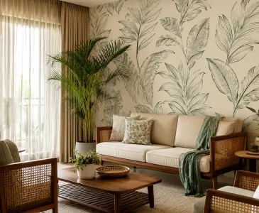Living room wallpaper by Vastu Decor Noida