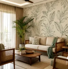 Living room wallpaper by Vastu Decor Noida