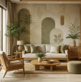 Premium designer wallpaper installed by Vastu Decor in Noida