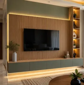 Timber tube wall panel installation in Noida
